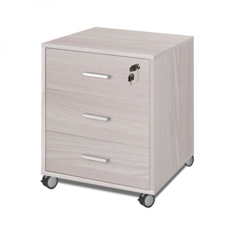 Cajonera de oficina de tres cajones con ruedas Olmo 50x41x h70 cm
