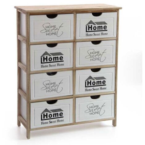 Cajonera decorada moderna 8 cajones cm 67 x 28 x 87 h
