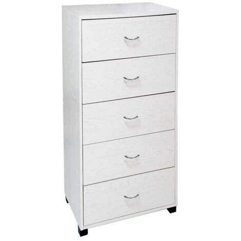 Cajonera dormitorio como 'con 5 cajones blanco cm 50 x 40 x 101 h