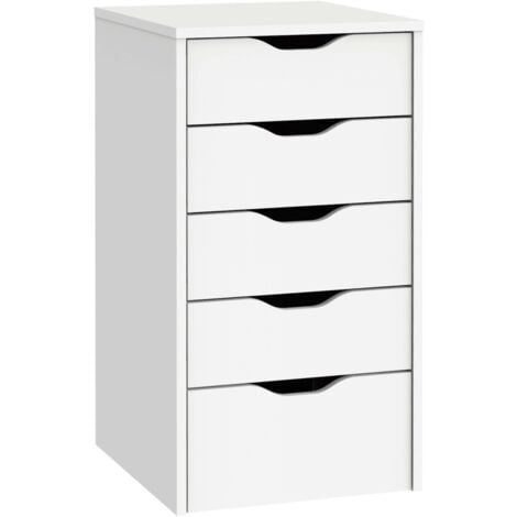 Cajonera Eko 5 Cajones Color Blanco Oficina Despacho Moderno Mueble Almacenaje 71x40x43 cm