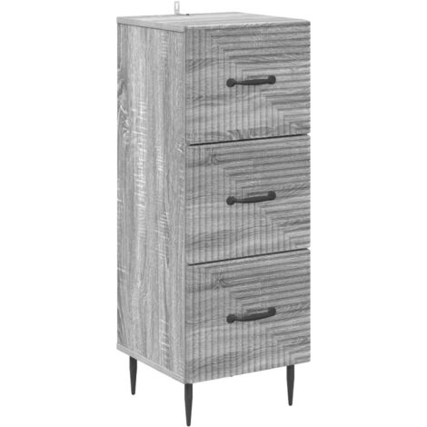 Cajonera Gris  33 x 34,5 x 89,5 cm Madera de Ingeniería