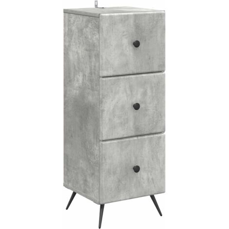 Cajonera Gris Hormigón 33 x 34,5 x 90 cm Madera de Ingeniería