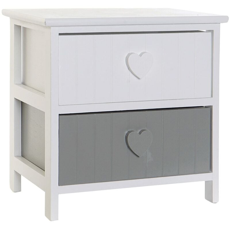 

Cajonera 2 cajones'Corazones' de paulownia en color blanco 40 x 29 x 42 cm - Item