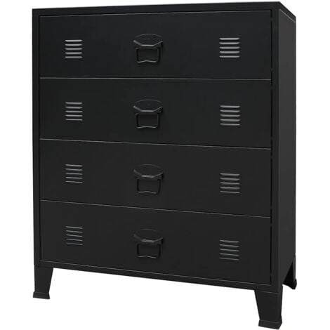 Cajonera metálica de estilo industrial 78x40x93 cm negro vidaXL