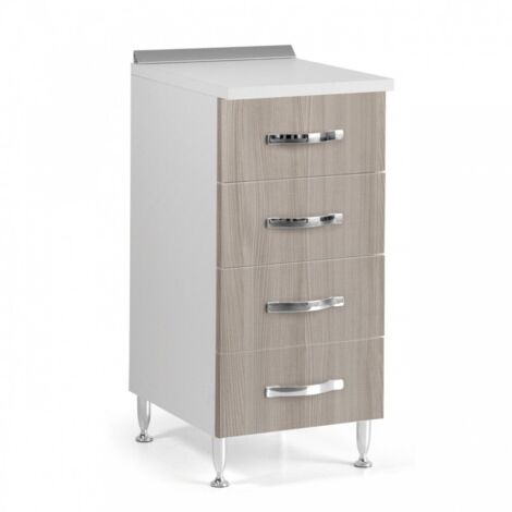 Cajonera para cocina con 4 cajones en madera de melamina de Olmo cm H 85x50x40