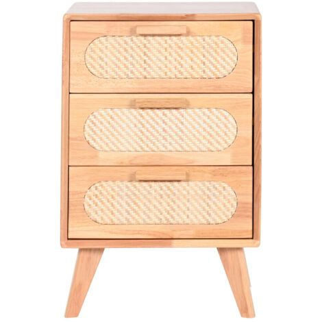 Cajonera Rubberwood Ratan 40X30X63 Natural