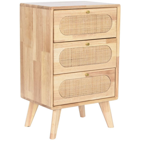 Cajonera Rubberwood Ratan 40X30X63 Natural MB208081