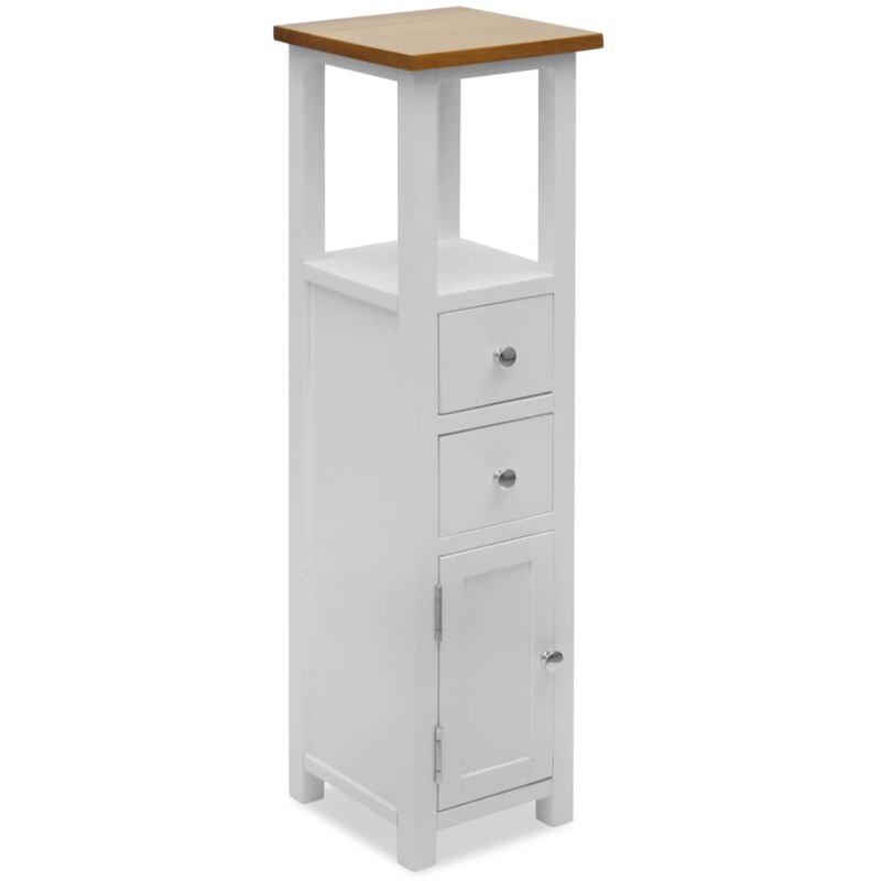 

Vidaxl - Cajonera sinfonier de madera maciza de roble 26x26x94 cm - Blanco