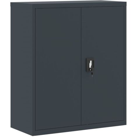 Cajoneras muebles de oficina puertas con cerradura 90 x 40 x 105 cm acero antracita DEC024503
