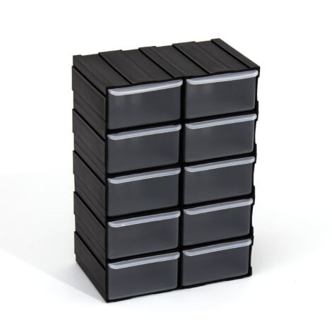Cajoneras para taller, 10 unidades Negras