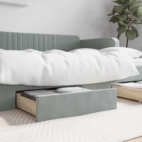 Cajones de cama 2 uds madera ingeniería y terciopelo gris claro vidaXL616853