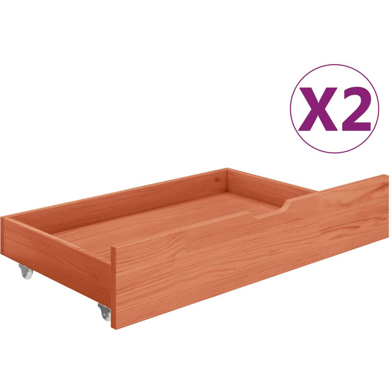 

Cajones de cama 2 uds madera maciza de pino marron miel