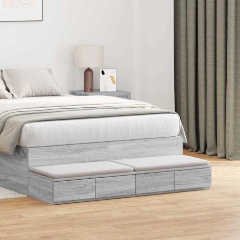 Cajones de cama con cajón Gris  120 x 36.5 x 16.5 cm