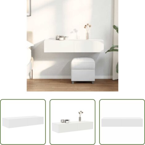Cajones de madera - Estante de pared con cajones de madera contrachapada blanco