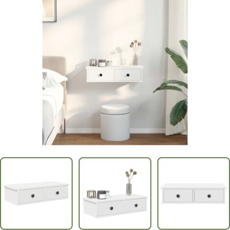 Cajones de madera - Estante de pared con cajones de madera contrachapada blanco