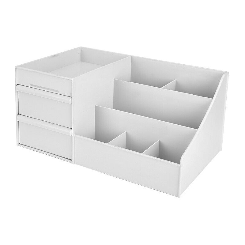 

Cajones de maquillaje Organizador Caja de almacenamiento Contenedor de joyas Bolsa de maquillaje cosmético Blanco 28 * 17.5 * 13cm