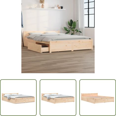 Cajones -  Estructura de cama con cajones 140x200 cm