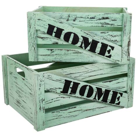 Cajones madera set 2 piezas 36x26x18