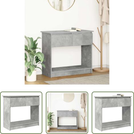 Cajones -  Mesa consola con cajones gris hormigón 85,5x38,5x74,5 cm