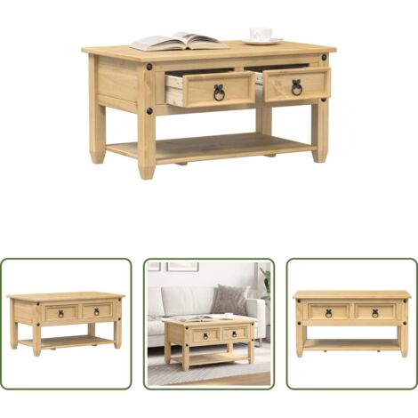Cajones -  Mesa de centro cajones Corona madera maciza de pino 85x50x45 cm