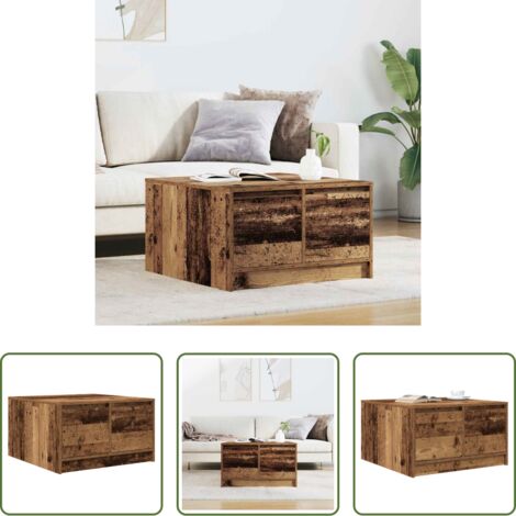 Cajones -  Mesa de centro con cajones madera vieja 70,5x70x40 cm