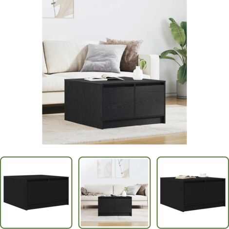 Cajones -  Mesa de centro con cajones roble negro 70,5x70x40 cm