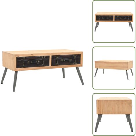 Cajones - vidaXL Mesa de centro de madera maciza de abeto 115x55x50 cm - Mesa de madera
