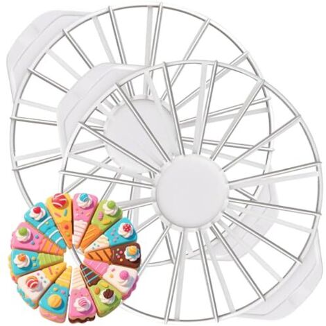 Cake Divider - Adjustable 10/12 & 14/16 Portions - For Round Cakes - Food Safe BPA Free Plastic - Dishwasher Safe - Set of 2