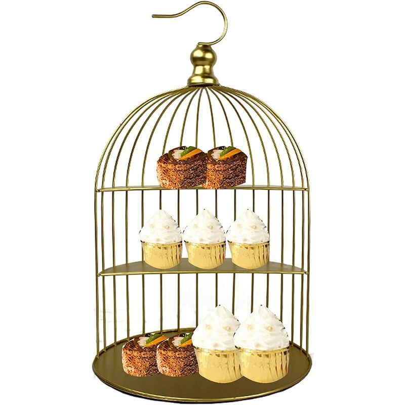 Cake Stands Holder Cake Tray Stainless Steel Cupcake Stands Birthday Cakes Wedding & Party Bird Cage Shaped