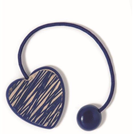 Calamita Cuore Legno Azzurro (Con Corda)