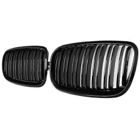 Calandre avant à double haricot pour BMW X5 E70 et X6 E71 (2007-2013) (ABS, noir brillant)