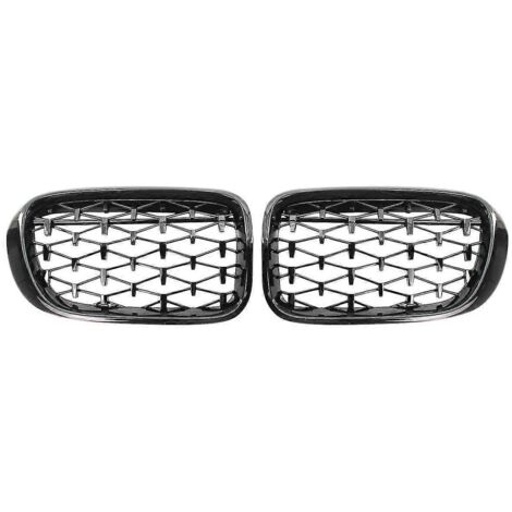 Calandre avant style course pour BMW X3 F25 et X4 F26 (2014-2018), noire.