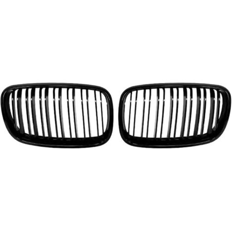 Calandre de pare-chocs avant de voiture Grilles de calandre compatible avec BMW X5 X6 E70 E71 2007-2012 - Noir brillant