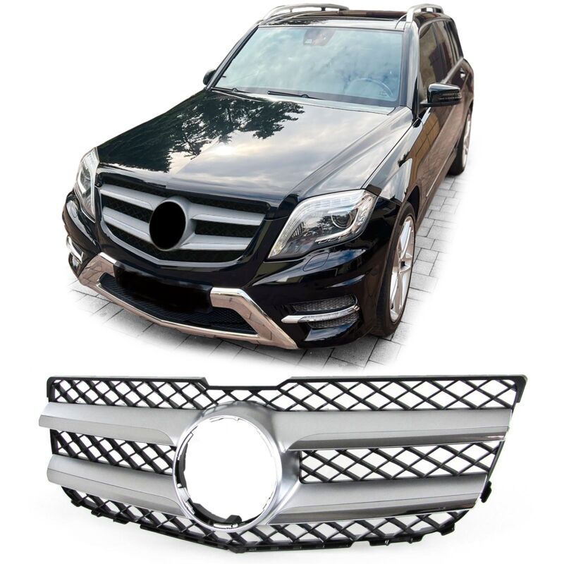 Calandre de voiture - Mercedes glk X204 12-15 - Optique sport - Noir Argent Chrome