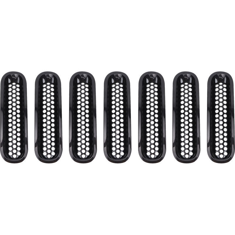 Calandre noire en maille pour pare-choc avant de voiture, 7 pièces, adaptée à la Jeep Wrangler jk 2007 – 2017