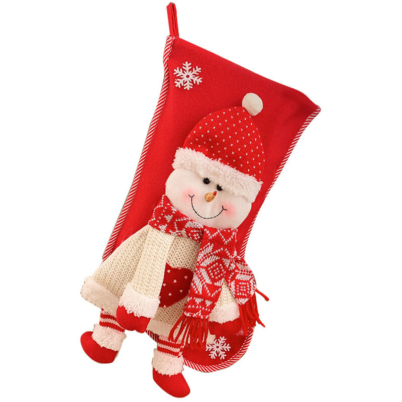 

Calcetin navideno Bolsa de regalo Muneco de nieve Vispera de Navidad Decoracion de chimenea Decoracion de manzana Bolsa de dulces Colgante de arbol