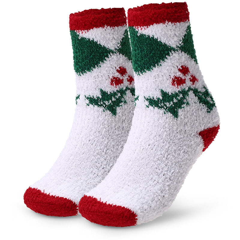 

Calcetines calidos para adultos Calcetines navidenos estampados Calcetines absorbentes acogedores de invierno Calcetines coloridos de tubo alto,3