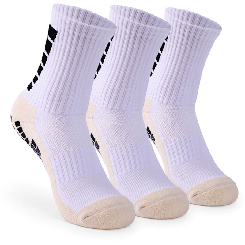 

Calcetines de futbol antideslizantes para hombre Calcetines deportivos para baloncesto Futbol Voleibol Correr Trekking Senderismo,Blanco, 3 pares