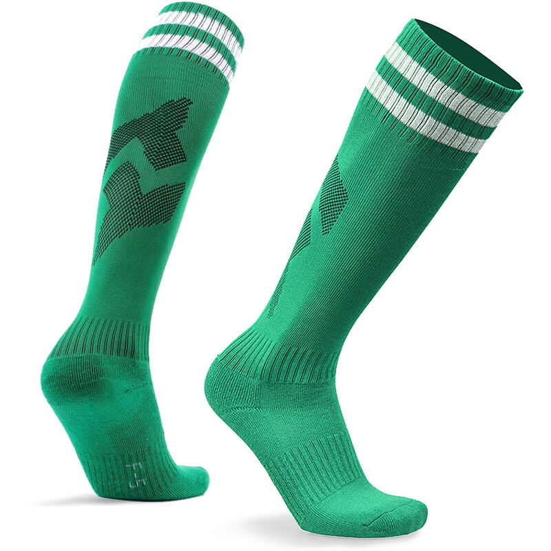 

Calcetines de futbol antideslizantes Calcetines transpirables Footbll Adultos Ninos Calcetines deportivos hasta la rodilla,Verde hierba, M