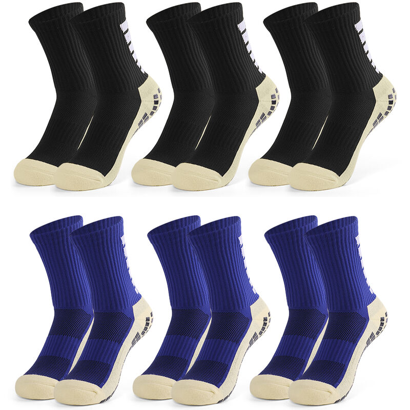 

Calcetines de futbol antideslizantes para hombre Calcetines deportivos para baloncesto Futbol Voleibol Correr Trekking Senderismo,Azul y negro, 6