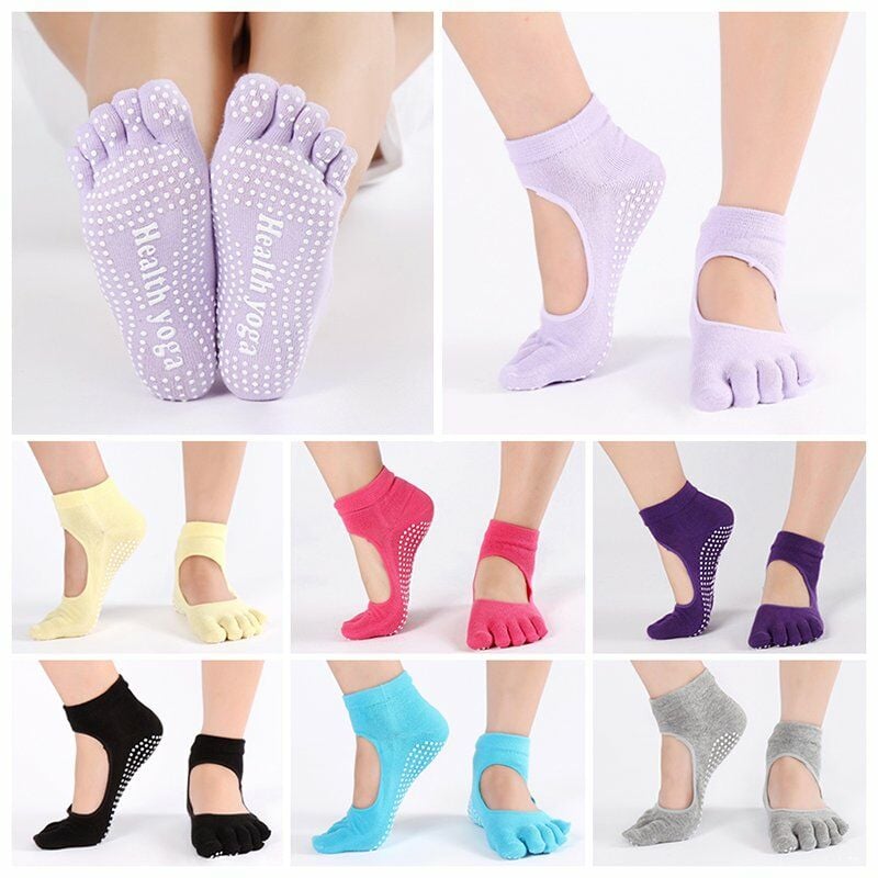 

Calcetines de Yoga antideslizantes para mujer, calcetines de Fitness para Pilates, calcetines deportivos de cinco dedos para gimnasio, calcetines