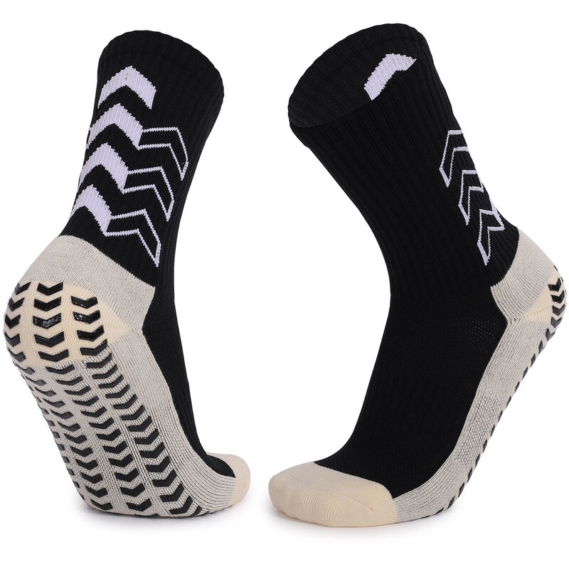 

Calcetines deportivos acolchados con agarre antideslizante para baloncesto, futbol, ​​esquí, ciclismo, calcetines atleticos,Negro