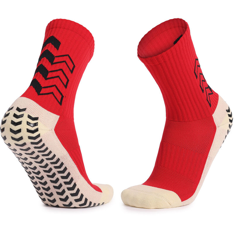 

Calcetines deportivos acolchados con agarre antideslizante para baloncesto, futbol, ​​esquí, ciclismo, calcetines atleticos,rojo