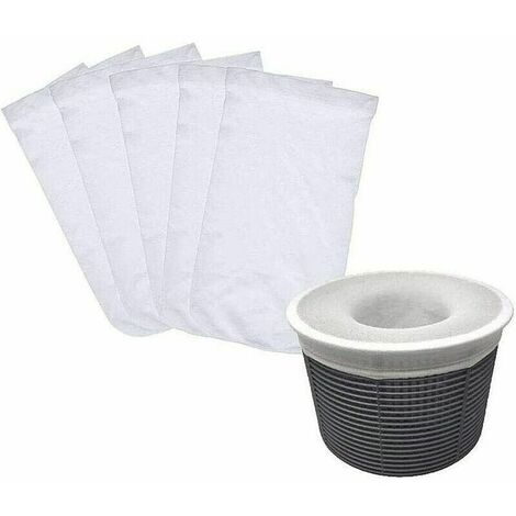 Calcetines para skimmer de piscina de 5 piezas, calcetines para skimmer de piscina, filtros duraderos elásticos de nailon, calcetines para skimmer de piscina para atrapar polen, hojas, cabello