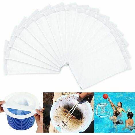 Calcetines Skimmer para Piscina, 15 Piezas Calcetines Skimmer para Piscina, Calcetines Skimmer, Filtros de Tela para Piscina, Skimmer para Superficie de Piscina, para Canasta para Filtro Skimmer, Cana