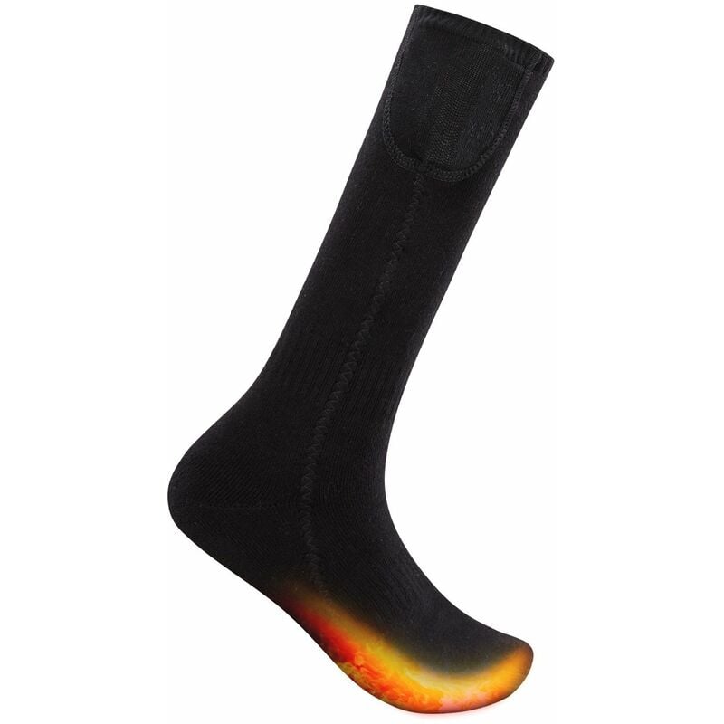 

Calcetines termales de las mujeres de los hombres, calcetines del deporte de invierno de la calefacción eléctrica,Negro, con batería