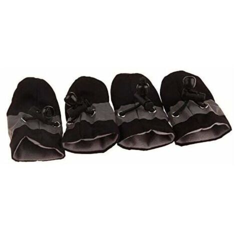 Calcetines y zapatos para perros (paquete de 4), botas de lluvia impermeables, cubrezapatos suaves y antideslizantes, diseño reflectante para perros, cachorros y mascotas (negro 3)