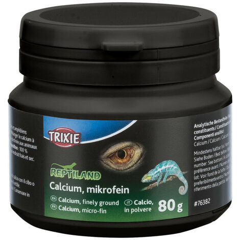 Calcium, micro-fin adapté aux reptiles herbivores, carnivores et amphibiens 80g - Trixie - Multicolor