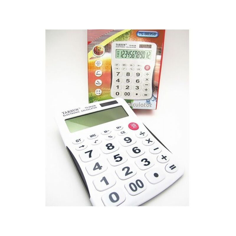 Image of Topolenashop - calcolatrice da tavolo alimentazione a batteria 12 cifre taksun TS-8835B