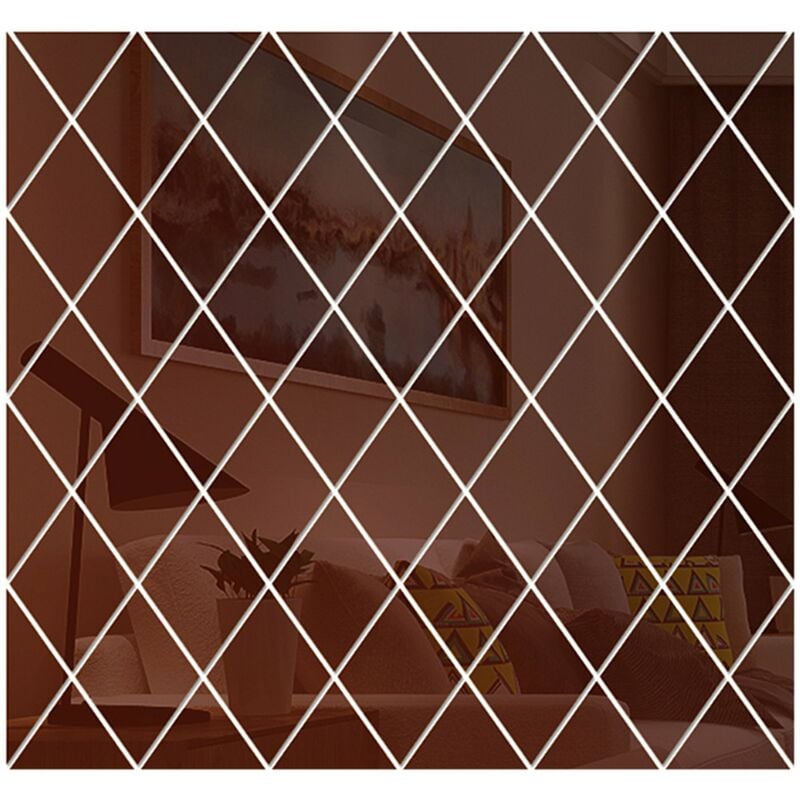 

Calcomanias de pared Etiqueta de la pared Espejo de diamante Diseno reflectante DIY Familia Arte de la pared Etiqueta Decoracion